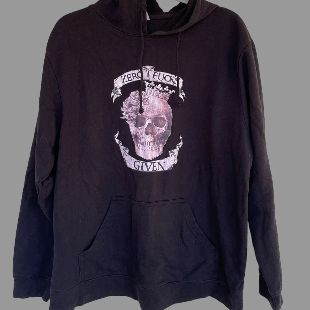 Zero F**ks Given Novelty Hoodie Sweatshirt Womens Med EUC